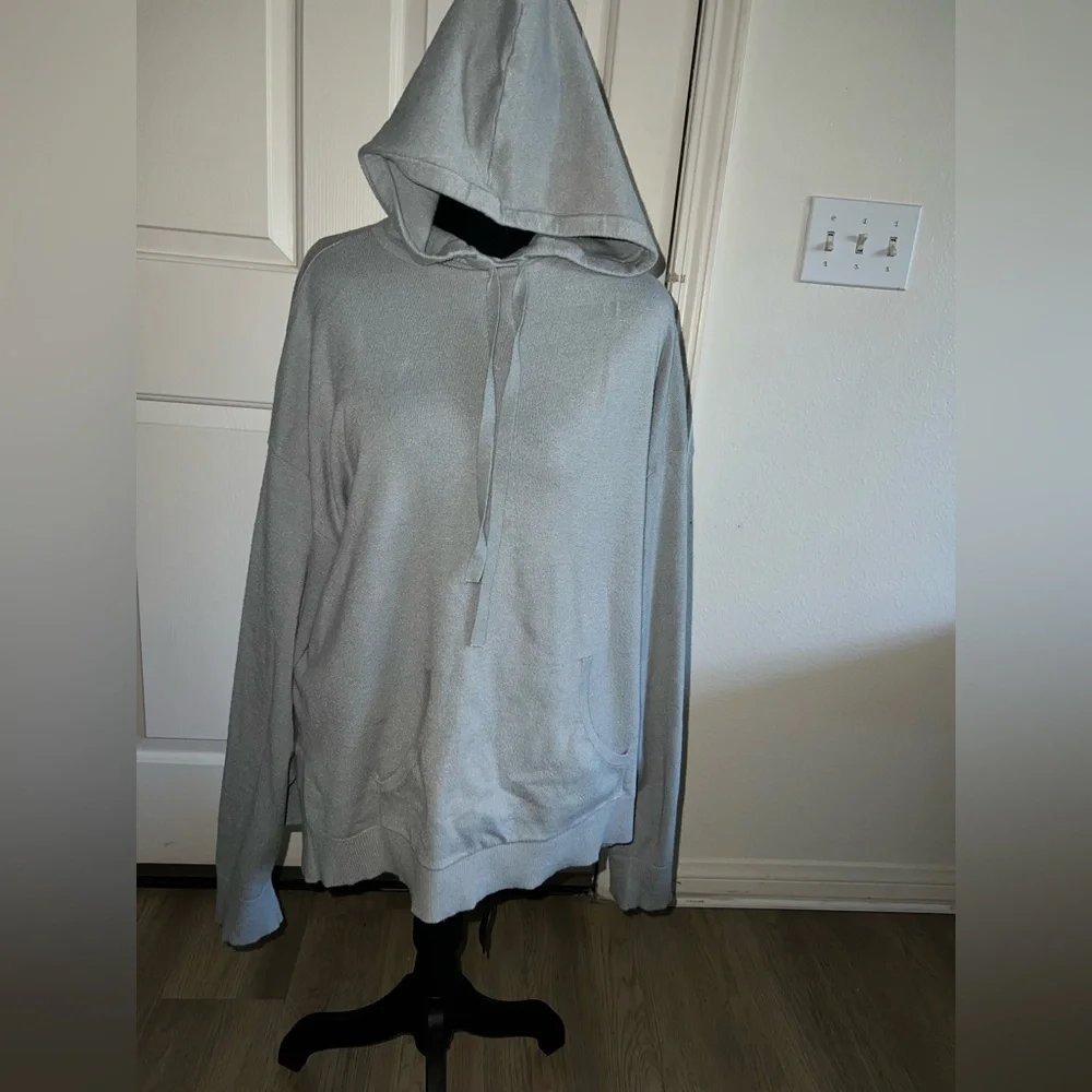 2/30 Womens Gray Grunge‎ Pullover Gorpcore Hoodie Leisurewear Sz large